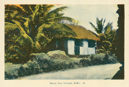 Native Hut, Trinidad (coloured photo)