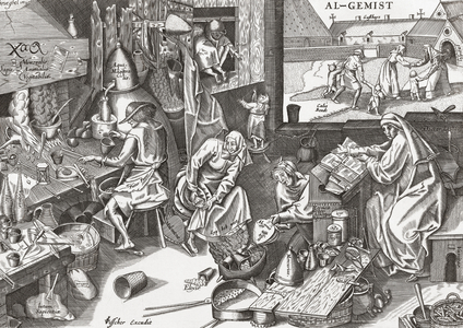 A family of alchemists at work,