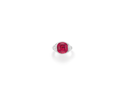 Art Deco ring, c.1930 (ruby, diamonds & platinum)