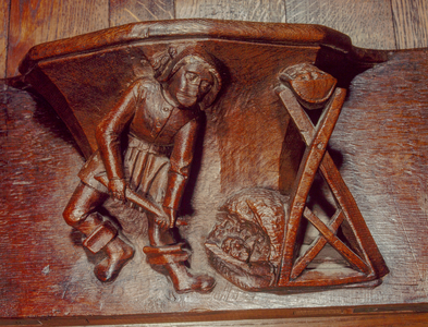 Worker, 15th century (wood)