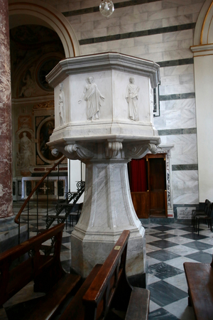 St. Maria Assunta church, pulpit, San Miniato Tuscany, Italy (photo)