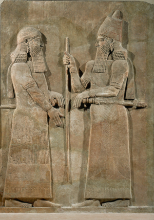 King Sargon II and a high official ...