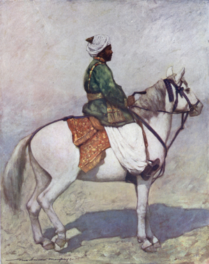 A Pathan Horseman (colour litho)