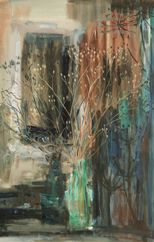 Dried Flowes in Window, 1975 (gouache on paper)