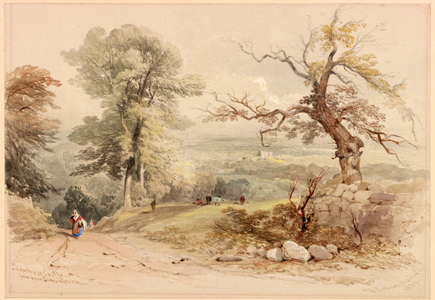 Chip Chase Castle from near Simonburn (b/c, pencil & watercolour on paper)