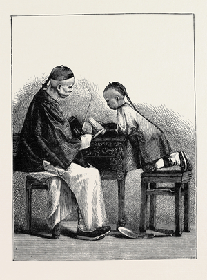 Life in China in the 19th century: A lecture (engraving)