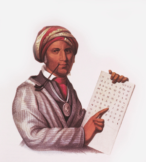 Sequoyah, George Guess, Inventor of Cherokee Alphabet, Painting by Charles Bird King, circa 1828