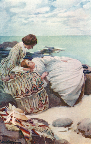 Illustration for Good Wives by Louisa M Alcott (colour litho)