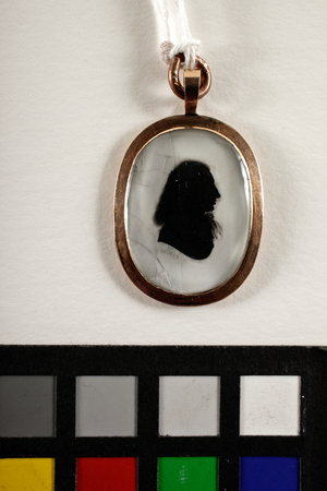 Miniature silhouette: Unknown Gentleman by John Miers or John Field, c.1795 (ink on ivory)