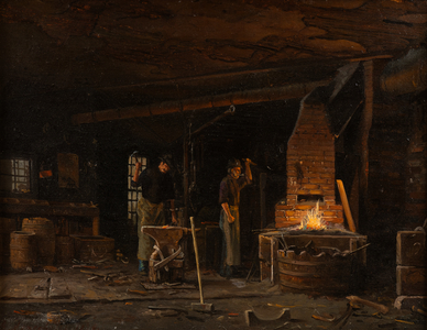 The Blacksmith Shop, 1878 (oil on canvas)