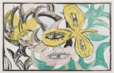 Clover with Eyes, 1981 (acrylic & pastel on paper)