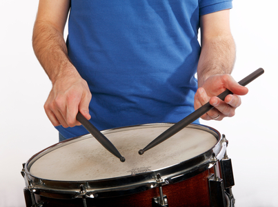 Snare drum technique, orthodox or standard grip.