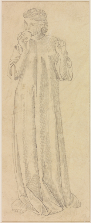 Female Figure with Apple (pencil on tracing paper)