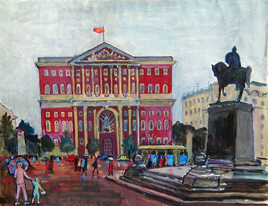 The Moscow Soviet, 1976 (tempera on paper)