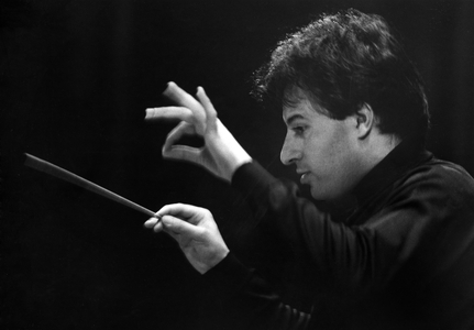 Israeli conductor Eliahu Inbal rehearsing for the Proms, 28 July 1969