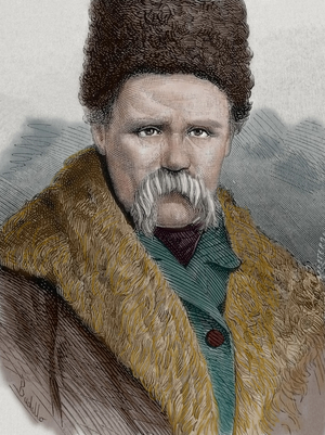 Taras Shevchenko (1814-1861). Ukrainian poet. Engraving by La Ilustracion Espanola y Americana1877