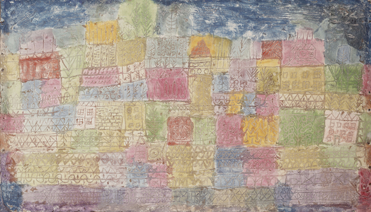 Colourful Landscape; Bunte Landschafte, 1928 (tempera on incised plaster on artist's board)