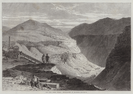The Suez Canal Works, Excavations at El-Girsh (engraving)