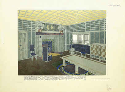 Dining Room, Vienna, c.1901 (colour lithograph)
