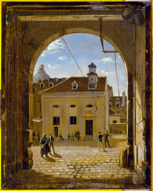 La cour du collège Sainte-Barbe, rue de Reims, ca. 1824 (oil)