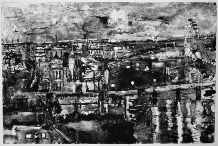 Night, Westminster from Millbank, 2013 (monotype)