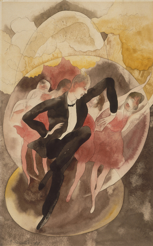In Vaudeville (Dancer with Chorus) 1918 (w/c & pencil on paper)