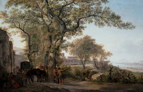 Pair: The Via Appia With A View Of The Bay Of Gaeta And The Circe Felsen, 18th-19th century (oil on canvas)