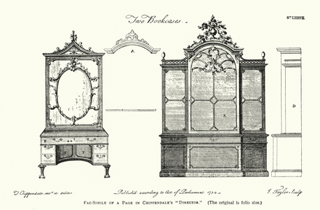 Fac-Simile of a Page in Chippendale's "Director" (coloured engraving)