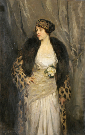 Gladys Wiles in a Leopard Coat (The Leopard Coat), 1915 (oil on canvas)