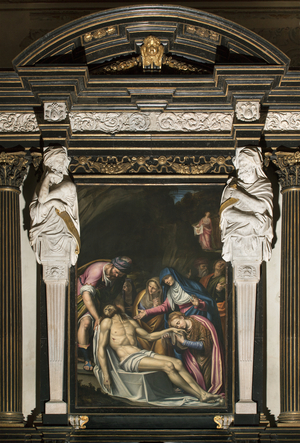 Signature of the artist, detail of The Lamentation of Christ