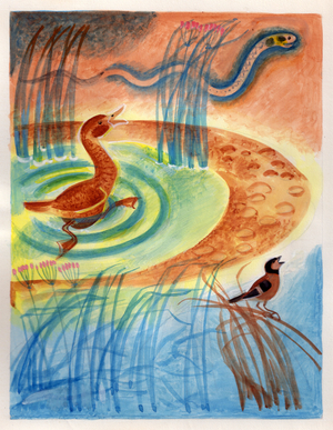 Illustration from 'Masha's Fairytales' by Sofya Prokofieva, 1966 (gouache on paper)
