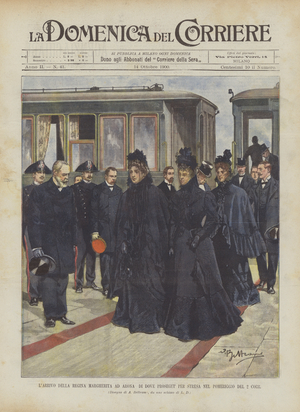The Arrival Of Queen Margherita In Arona From Where She Went On To Stresa On The Afternoon Of The 2nd Corr (Colour Litho)