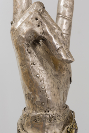 reliquary arm of Saint-Thibault XVth century (gold silver, lead, hard stones)