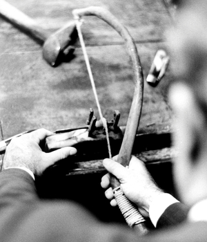 Old Hand Drill, Sartuzza, Italy 1964 (b/w photo)