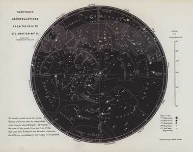 Northern Constellations from the Pole to Declination 40° N (litho)
