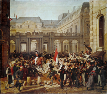 Revolution of 1830: Departure of King Louis-Philippefor the Paris townhall … (painting on canvas)