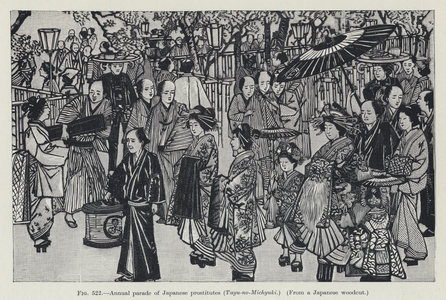 Annual parade of Japanese prostitutes, Tayu-no-Michyuki (litho)