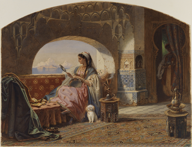 Beauty with a Tambourine, 1867 (w/c & gouache on paper)