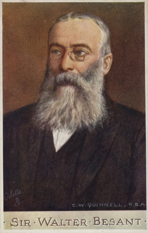 Sir Walter Besant (1836-1901), English novelist and historian (colour litho)