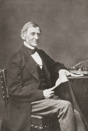 Ralph Waldo Emerson, 1803 1882.   American essayist, lecturer and poet.  From Bibby's Annual published 1910.