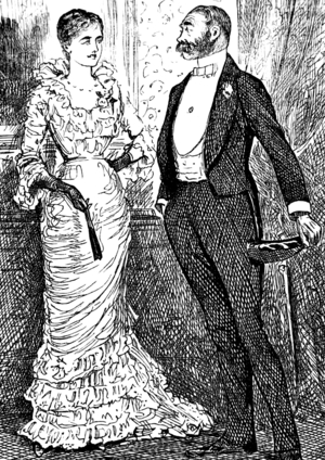 A woman and gentleman in formal clothing, 1850