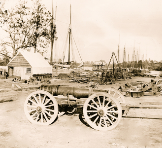 Appomattox River, Virginia. Park of artillery 1865 (photo)