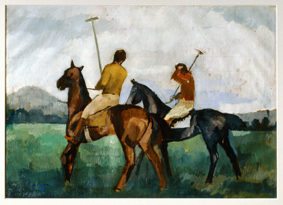 Polo players (painting on canvas)