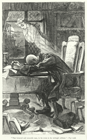 Illustration for life of Jonathan Swift (engraving)
