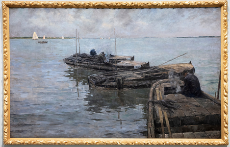 On the Lower Scheldt, Last Rays, Fishermen Moored, 1888 (oil on canvas)