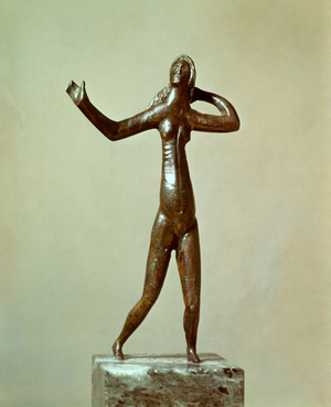 Woman bronze sculpture dating 1st 2nd century BC, Gaul, Iron Age around 700-250 BC