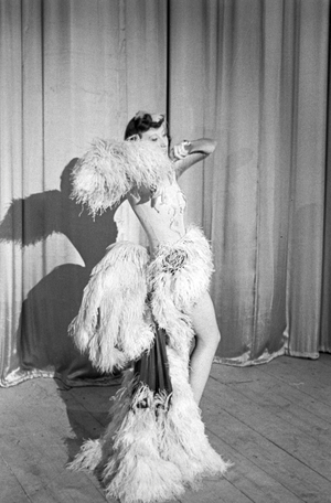 Performing artists during an evening show in Karlsbad, Germany 1930s (b/w photo)
