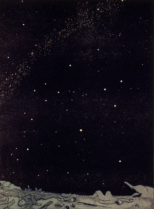 German Communication - 'Our soliders now cover a considerable expanse of enemy territory', from 'Le Mot' Magazine, c.1915 (colour litho)