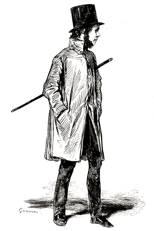 Portrait of a playwright in the nineteenth century (illustration)