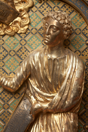 Chasse of church Notre-Dame, Tournai. Representing scenes of the Virgin's life and Christ passion.